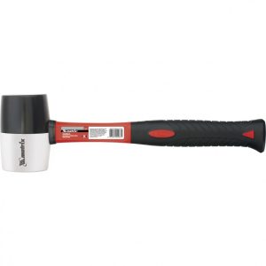 MTX Rubber mallet, 680 g, black and white rubber material, fiberglass handle