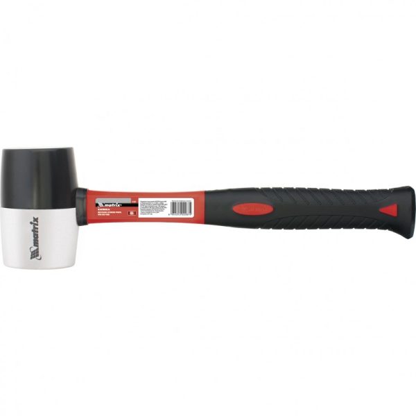 MTX Rubber mallet, 680 g, black and white rubber material, fiberglass handle