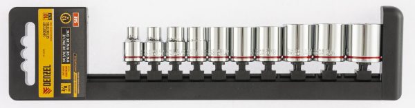 Denzel Drive socket set, SAE, 12 pt, 3/8-Inch, 10-pieces