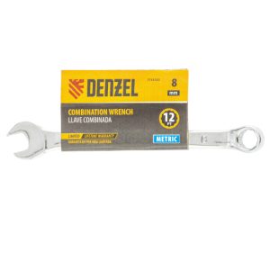Denzel Combination wrench, polished chrome, 8 mm