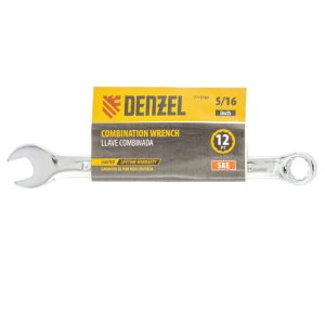 Denzel Combination wrench, polished chrome, 5/16 Inch