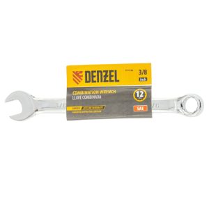 Denzel Combination wrench, polished chrome, 3/8 Inch