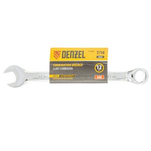 Denzel Combination wrench, polished chrome, 7/16 Inch