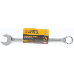 Denzel Combination wrench, polished chrome, 1/2 Inch