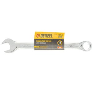 Denzel Combination wrench, polished chrome, 9/16 Inch