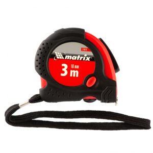 MTX Measuring tape Continuous fixation, 3mx16mm, pocket, rubber body, fluent fixation